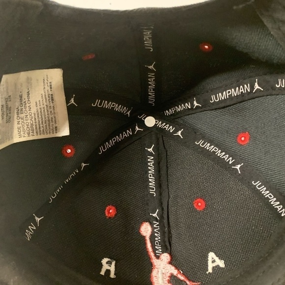 Jordan Hat Cap Snap Back Black Red Jump Man Elephant Print Boys Youth Kids - Picture 7 of 9
